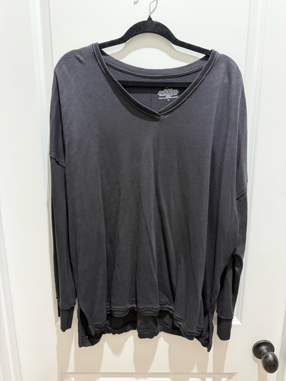 Westbound  Charcoal V-Neck Long-Sleeve Pullover